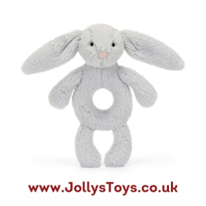 Jellycat Bashful Silver Bunny Ring Rattle JollysToys